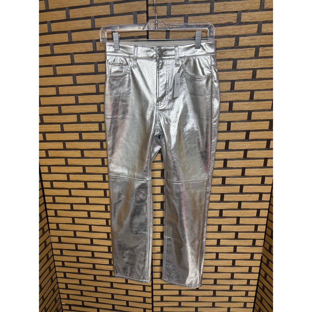 Gap Solver Metallic Cheeky‎ Straight High Rise Pants Size 0P